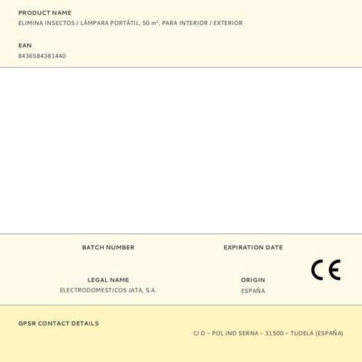 Atrapa Mosquitos Para Interior/Exterior Portátil, 5 W, 50 M², Ø8,8 X 12,9 Cm