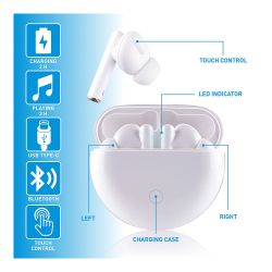 Auriculares Earbuds Bluetooth Con Estuche Blanco