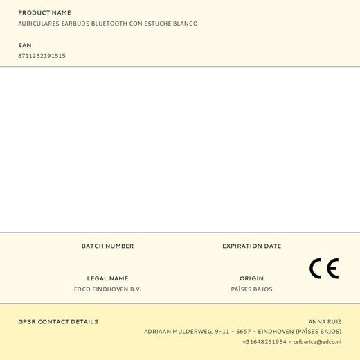 Auriculares Earbuds Bluetooth Con Estuche Blanco