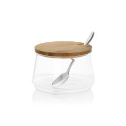 Azucarero Vidrio / Bambú Ø 8,5 X 5,5 Cm