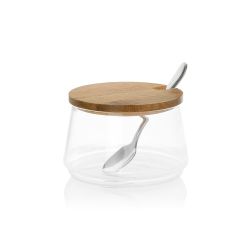 Azucarero Vidrio / Bambú Ø 8,5 X 5,5 Cm