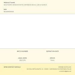 Bajo Puerta Adhesivo En Pvc Expandido 38 Mm X 100 Cm Blanco