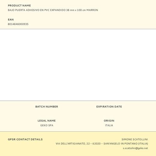 Bajo Puerta Adhesivo En Pvc Expandido 38 Mm X 100 Cm Marrón