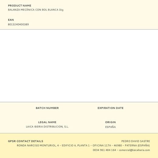 Balanza Mecánica Con Bol Blanca 1Kg