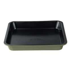 Bandeja Cuadrada De Acero Al Carbono, Para Horno, Experto, Verde Oliva, 26 X 26 X 3,5 Cm