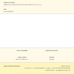 Bandeja De Acero Esmaltado Para Horno 40 X 40 X 1,5 Cm