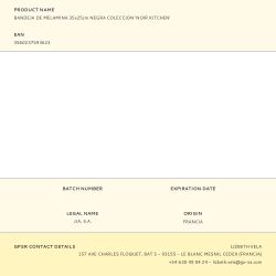 Bandeja De Melamina Negra Coleccion Noir Kitchen 35 X 25 Cm