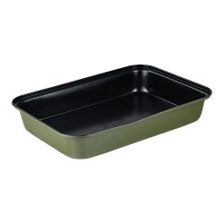 Bandeja Rectangular De Acero Al Carbono, Para Horno, Experto, Verde Oliva, 34 X 23,7 X 6 Cm
