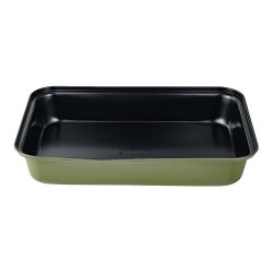 Bandeja Rectangular De Acero Al Carbono, Para Horno, Experto, Verde Oliva, 34 X 23,7 X 6 Cm