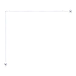 Barra De Cortina Curva Blanca 70 X 100 A 175 Cm