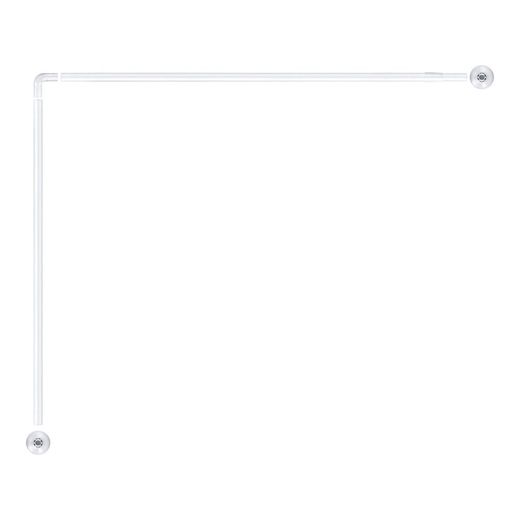 Barra De Cortina Curva Blanca 70 X 100 A 175 Cm