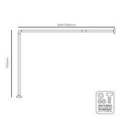 Barra De Cortina Curva Blanca 70 X 100 A 175 Cm