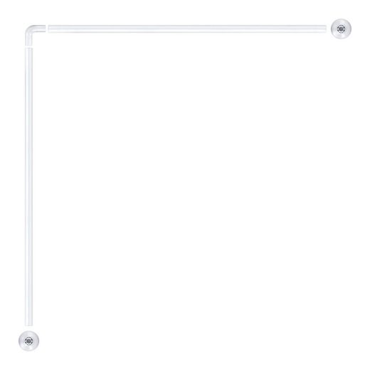 Barra De Cortina Curva Blanca 80 X 80 Cm