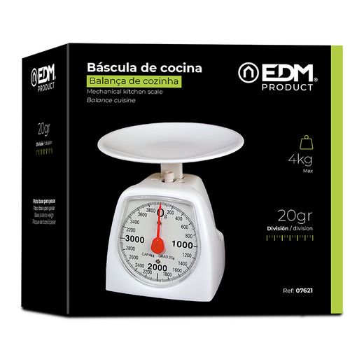 Báscula Analógica De Cocina, Máx. 4 Kg, Ø16,5 X 17 Cm