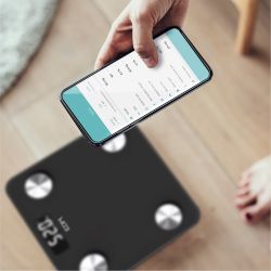 Báscula De Baño Digital Inteligente Con Bluetooth Color Negro, Máximo 180 Kg