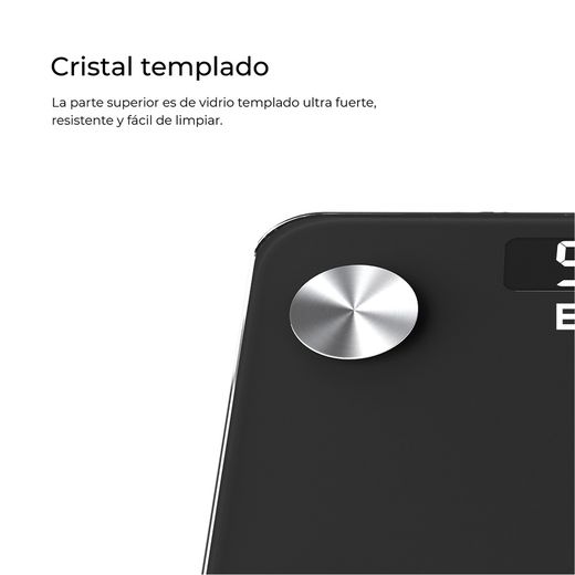 Báscula De Baño Digital Inteligente Con Bluetooth Color Negro, Máximo 180 Kg