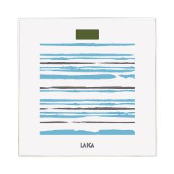 Báscula De Baño Electrónica Blanca Con Rayas, Máximo 150 Kg