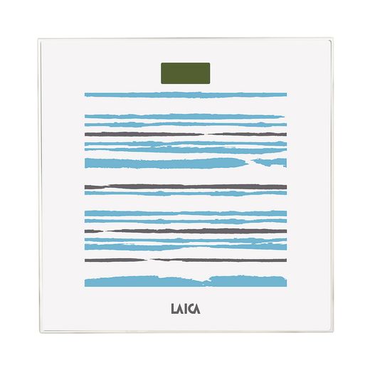 Báscula De Baño Electrónica Blanca Con Rayas, Máximo 150 Kg