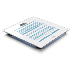 Báscula De Baño Electrónica Blanca Con Rayas, Máximo 150 Kg