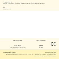 Báscula Electronica De Cocina, Máximo 5Kg. Blanca Con Batería Recargable