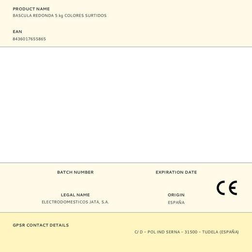 Bascula Redonda 5 Kg Colores Surtidos