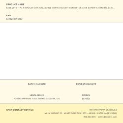 Base 2P+T Tipo F Bipolar Con T/Tl, Doble Conmutador Y Con Obturador Superficie Mural 148 X 72 X 42 Mm