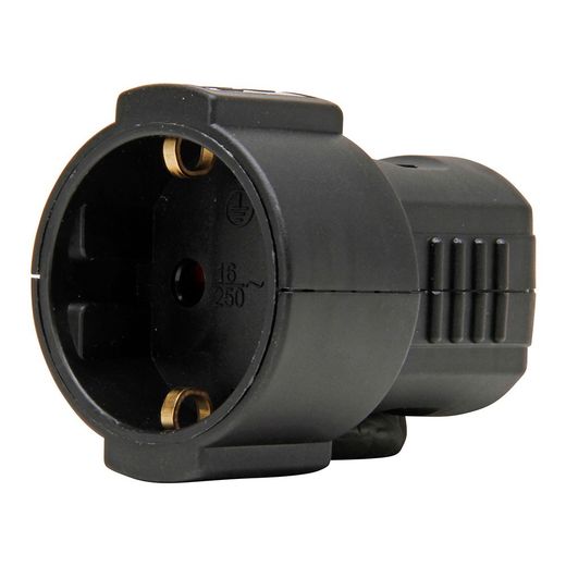 Base Aérea 16A 250 V, Ip20, Negra, Máx. 3 X 1,5 Mm²