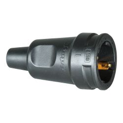 Base Aerea 2P+T Goma 16A 250V Negro. Kopp