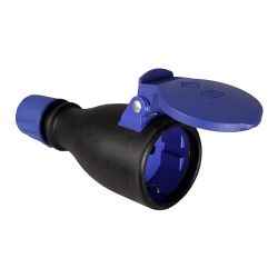 Base Aerea De Caucho Con Tapa Y Prensaestopa 16A 250V T/Tl Ip54 4,8Mm Negra Solera 707T.