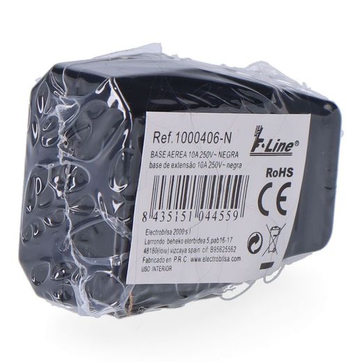 Base Aerea Negra 10 A 250 V (Retractilado)