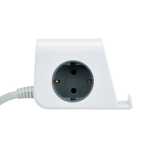 Base Combiflat 2 Tomas Schuko 16A 250 V ~ + 2 Usb A + 2 Usb C + Carga Inalámbrica Con Soporte Y Fijación Blanca