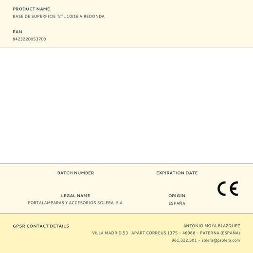 Base De Superficie T/Tl 10/16 A Redonda