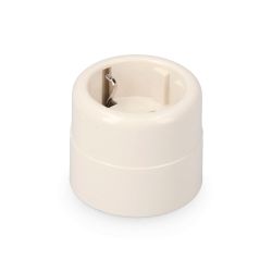 Base De Superficie T/Tl Tipo F 10/16 A 250 V Redonda Blanca, Envasada