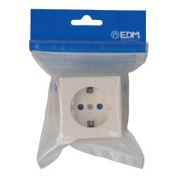 Base De Superficie T/Tl Tipo F 4,8 Mm 10/16 A  Cuadrada Blanca, Envasada