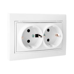 Base Doble De Enchufe T/Tl Con Obturador 16A 250V Solera Erp60/2U