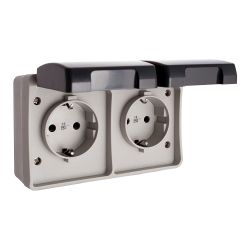 Base Doble T/Tl Estanca, 16 A 250 V Ip44