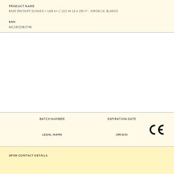 Base Enchufe Schuko + Usb A + C 10,5 W 16 A 250 V~, Simon 10, Blanco