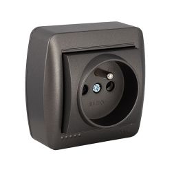 Base Fija 2P+T (Francés), 16A 250V~. De Superficie. Serie Mural