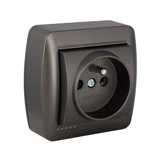 Base Fija 2P+T (Francés), 16A 250V~. De Superficie. Serie Mural