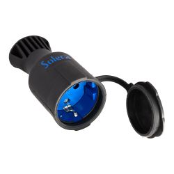 Base Móvil Bipolar  Con T/T Lateral 2P+T Tipo F 16 A 250 V, Caucho Negro