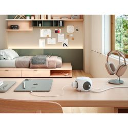 Base Múltiple Combiball Con 3 Tomas Schuko 16 A + 1 Usb A + 2 Usb C, 30 W, Blanca