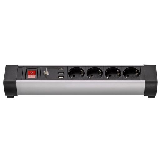 Base Múltiple Con Fijación 4 Tomas + 3 Usb, Sin Cable