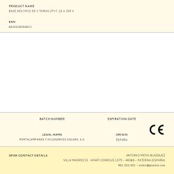 Base Múltiple De 2 Tomas 2P+T, 16 A 250 V, Sin Cable