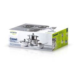 Bateria 7 Piezas De Acero Inox Ind Cassel: Cazo Ø16 Cm /  Cacerola Con Tapa Ø18 Cm / Cacerola Con Tapa Ø20 Cm / Cacerola Con Tapa Ø24 Cm