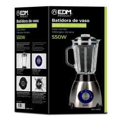 Batidora De Vaso Mezclador De Cristal 550 W 1,5 L