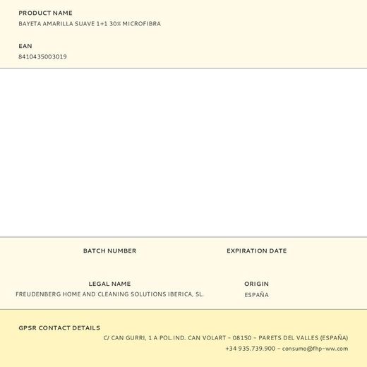 Bayeta Amarilla Suave 1+1 30% Microfibra