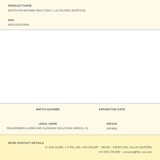 Bayeta Microfibra Multi Roll 1 Ud Colores Surtidos