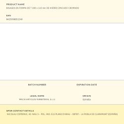 Bisagra En Forma De T 300 X 110 Mm De Hierro Zincado Cromado