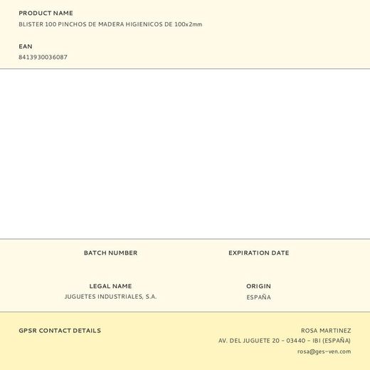 Pinchos De Madera Higiénicos 2 X 100 Mm, Blister 100 Uds