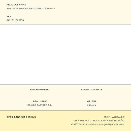 Blister 48 Imperdibles Surtido Hidalgo